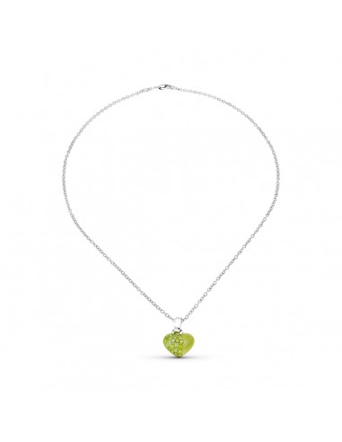 18k GARGANTILLA ORO BLANCO CORAZON CIRCONITAS