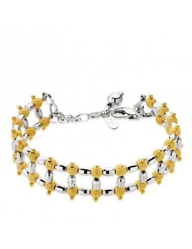 18K PULSERA BICOLOR BOLITAS 20CM