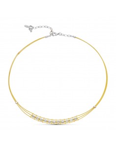 18K GARGANTILLA ORO BICOLOR HILOS