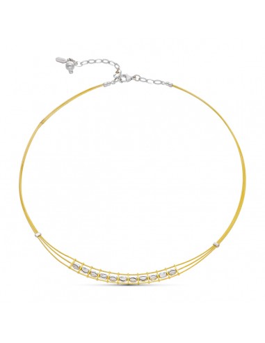 18K GARGANTILLA ORO BICOLOR HILOS