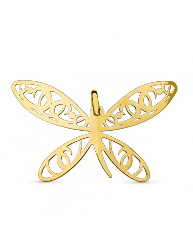 18K COLGANTE ORO AMARILLO AMULETO LIBELULA 21X51 MM