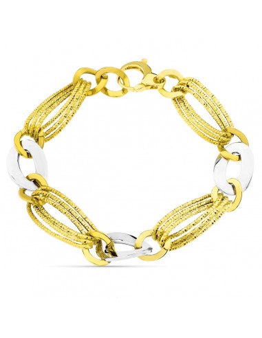 18K PULSERA BICOLOR ESLABONES