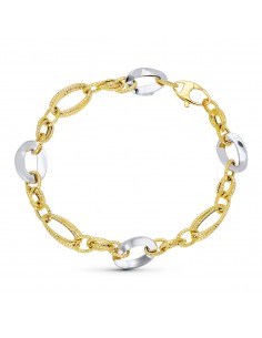 18k PULSERA ORO BICOLOR ESLABONES
