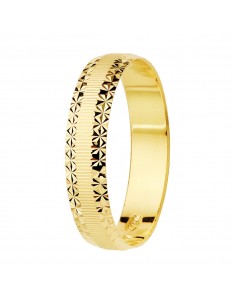 18K ALIANZA ORO AMARILLO MATE Y BORDES DIAMANTADOS. 4 MM