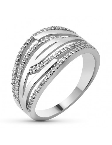 18K SORTIJA ORO BLANCO CON CIRCONITAS. ANCHO: 11 MM