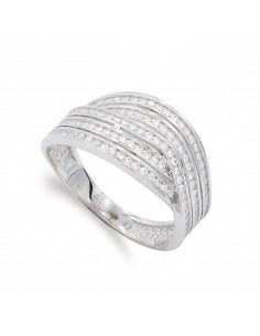 18K SORTIJA ORO BLANCO CON CIRCONITAS. ANCHO: 10 5 MM