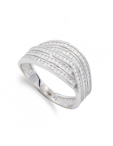 18K SORTIJA ORO BLANCO CON CIRCONITAS. ANCHO: 10 5 MM