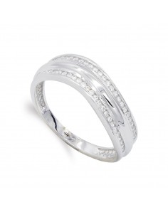 18K SORTIJA ORO BLANCO CON CIRCONITAS. ANCHO: 6 MM