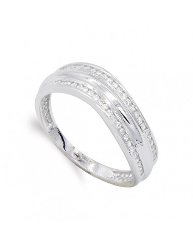 18K SORTIJA ORO BLANCO CON CIRCONITAS. ANCHO: 6 MM