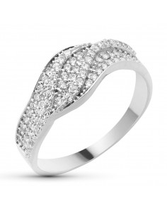 18K SORTIJA ORO BLANCO CON CIRCONITAS. ANCHO: 7 5 MM