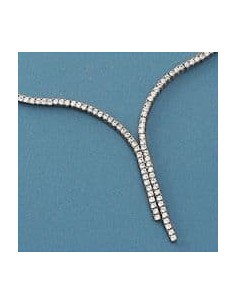 18K GARGANTILLA ORO BLANCO CIRCONITAS. 16.15 GRS.