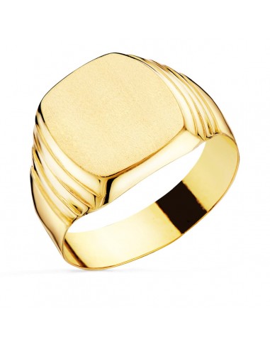 18K SELLO ORO AMARILLO HUECO  CABALLERO TONEL LATERAL GALLONES. ZONA GRABADO: 13X12 MM