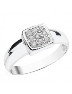 18K SORTIJA ORO BLANCO MACIZA CON CIRCONITA 7 MM