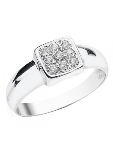 18K SORTIJA ORO BLANCO MACIZA CON CIRCONITA 7 MM
