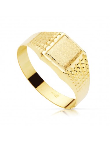 18K SELLO ORO AMARIILO CADETE HUECO TALLADO 7 X 6 MM