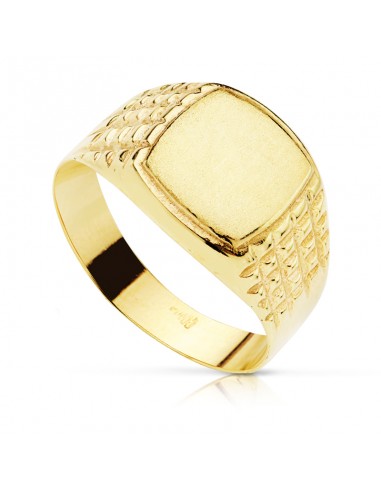 18K SELLO ORO AMARILLO HUECO RECTANGULAR ZONA GRADADO: 10X9 MM