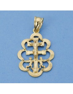 18K CRUZ CARAVACA CERCO 28 X 18 MM