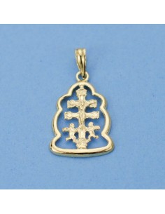 18K CRUZ CARAVACA CERCO 22 X 14 MM