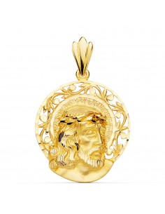 18K CABEZA CRISTO AUREOLA 29 X 27 MM