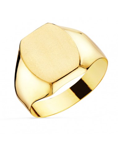 18K SELLO ORO AMARILLO CABALLERO HUECO. LATERAL BRILLO. CABEZA TONEL: 14X12 MM