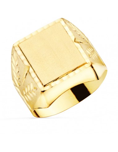 18K SELLO ORO AMARILLO CABALLERO TALLADO HUECO. ZONA GRABADO: 18X16 MM