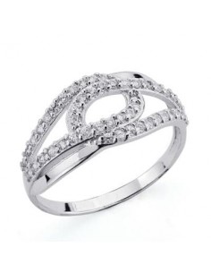 18K SORTIJA ORO BLANCO CON CIRCONITAS. ANCHO: 9 MM