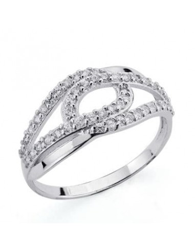 18K SORTIJA ORO BLANCO CON CIRCONITAS. ANCHO: 9 MM