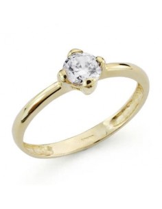 18K SOLITARIO ORO AMARILLO CIRCONITA 5 MM