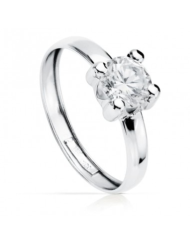 18K SOLITARIO ORO BLANCO CIRCONITA 6X6 MM