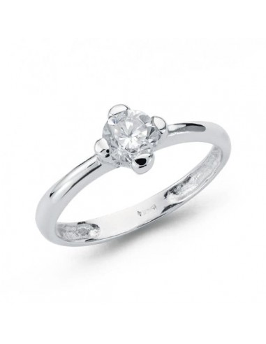 18K SOLITARIO ORO BLANCO CIRCONITA 5 MM