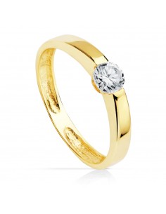 18K SOLITARIO ORO AMARILLO CIRCONITA 4 MM