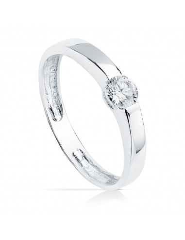 18K SOLITARIO ORO BLANCO CIRCONITA 4 MM