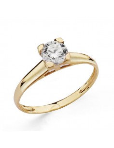 18K SOLITARIO ORO AMARILLO CIRCONITA 6 MM