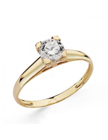 18K SOLITARIO ORO AMARILLO CIRCONITA 6 MM