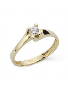 18K SOLITARIO ORO AMARILLO SEÑORA CIRCONITA 5 MM
