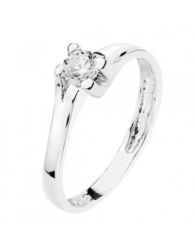 18K SOLITARIO ORO BLANCO CIRCONITA 5 MM