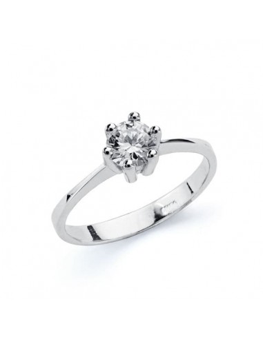 18K SOLITARIO ORO BLANCO CIRCONITA 4.5 MM