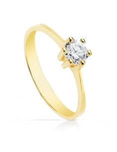18K SOLITARIO ORO AMARILLO CIRCONITA 5 MM