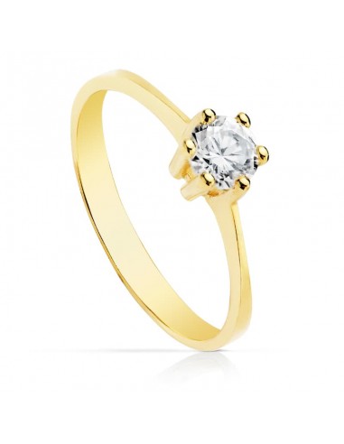 18K SOLITARIO ORO AMARILLO CIRCONITA 5 MM
