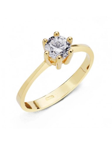 18K SOLITARIO ORO AMARILLO CIRCONITA 5.5 MM