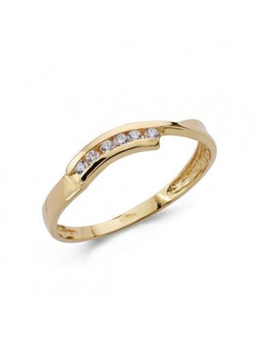 18K SORTIJA ORO AMARILLO MACIZA CON CIRCONITAS. ANCHO: 3 5 MM