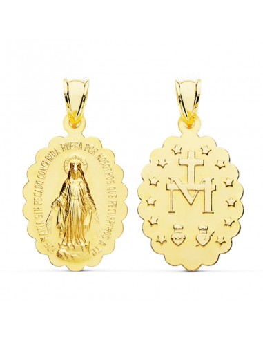 18K MEDALLA VIRGEN MILAGROSA 28 X 18 MM