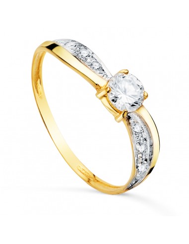 18K SOLITARIO ORO BICOLOR CIRCONITA 4 MM