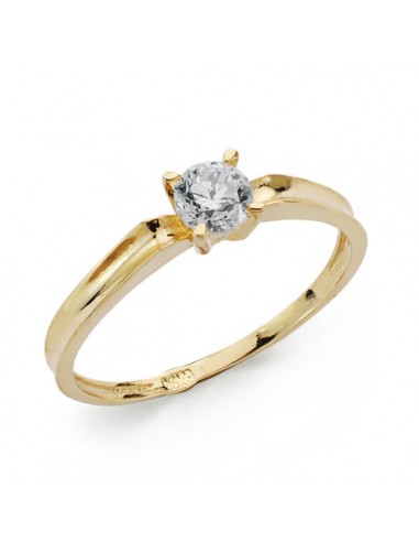 18K SOLITARIO ORO AMARILLO CON CIRCONITA DE 4 MM