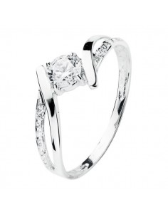18K SOLITARIO ORO BLANCO CIRCONITA 4 MM