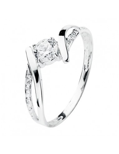 18K SOLITARIO ORO BLANCO CIRCONITA 4 MM