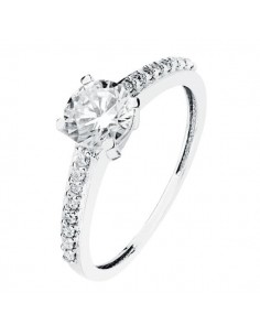 18K SOLITARIO ORO BLANCO CIRCONITA 6 MM