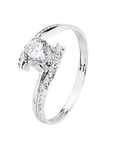 18K SOLITARIO ORO BLANCO CIRCONITA 5 MM