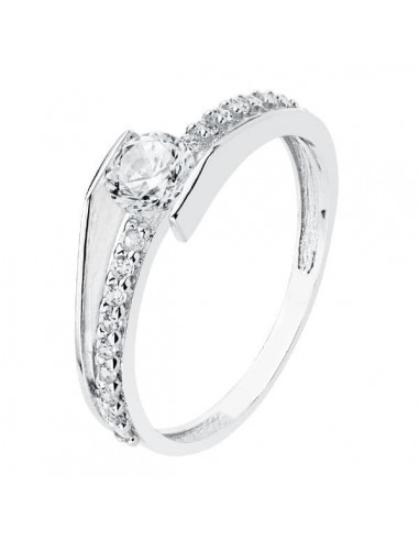 18K SOLITARIO ORO BLANCO CIRCONITA 6 MM