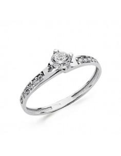 18K SOLITARIO ORO BLANCO CIRCONITA 4 MM